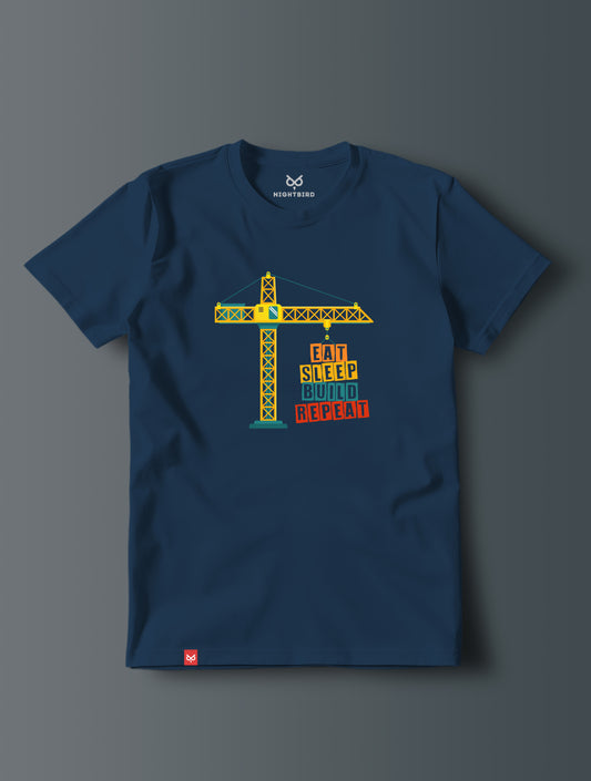 Retro Eat-Sleep-Build-Repeat - Tee